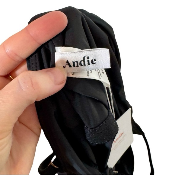NEW NWT Andie The Symi Ruched One Piece Bathing Suit Swimsuit Eco Nylon in Black - Picture 8 of 12